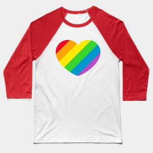 Rainbow LGBT Pride Heart Baseball T-Shirt